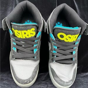 Osiris NYC 83 Mid Black Blue Grey Bronx Rare Y2K Skate Men’s Size 12 UK 11 EU 47